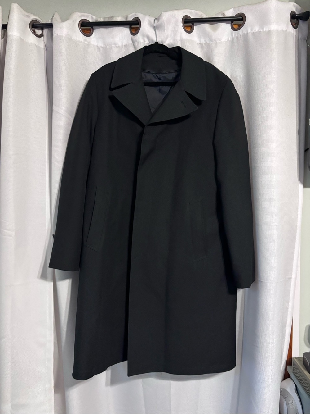 Vintage Men's Black Overcoat 42 L - Timeless long jacket very high quality